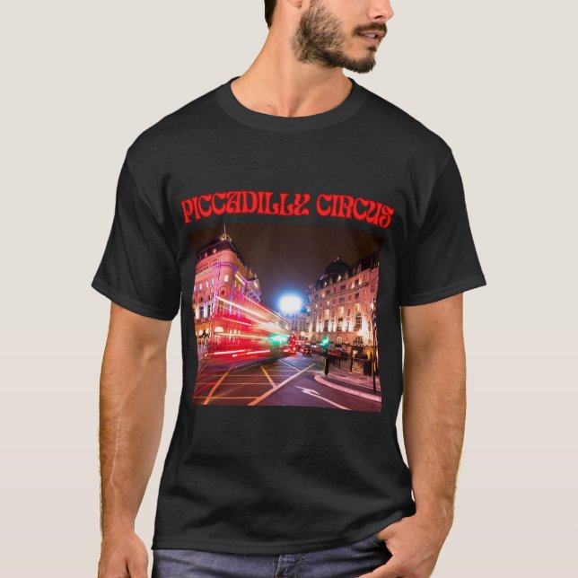 Piccadilly Circus Men's T-shirt in Black (Front)