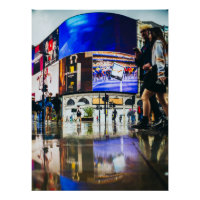 Piccadilly circus on a rainy day