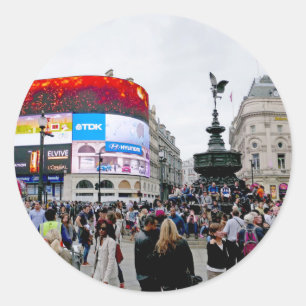Piccadilly Circus - Professional photo Classic Round Sticker
