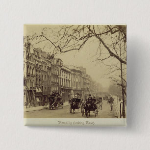 Piccadilly facing East, (sepia photo) 15 Cm Square Badge