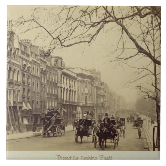 Piccadilly facing East, (sepia photo) Ceramic Tile (Front)