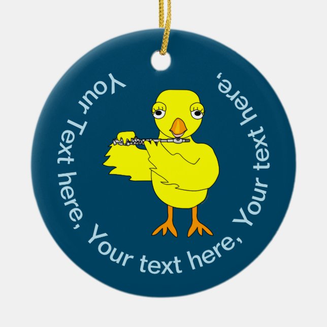 Piccolo Chick Ceramic Ornament (Front)