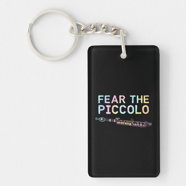 Piccolo Flute Fear The Piccolo Flautist Tie Dye Key Ring (Front)