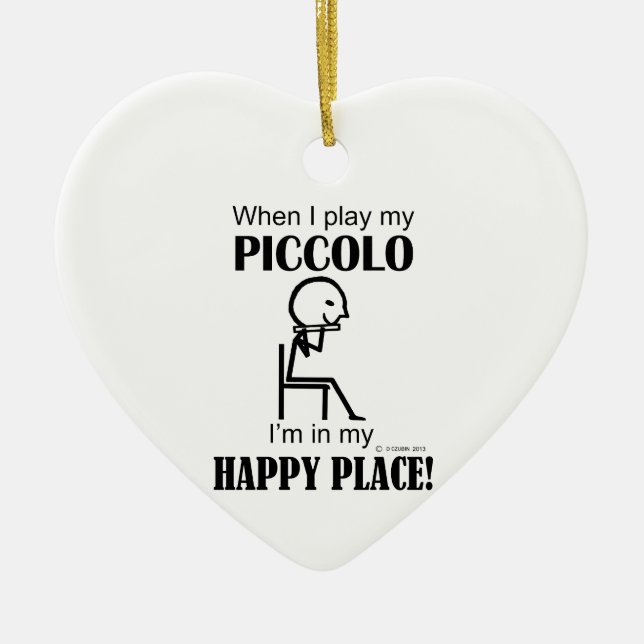 Piccolo Happy Place Ceramic Tree Decoration (Front)