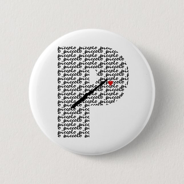 Piccolo Letter P 6 Cm Round Badge (Front)