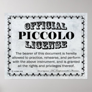 Piccolo License Poster