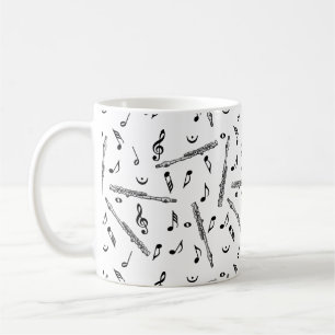 Piccolo Music Note Pattern Coffee Mug