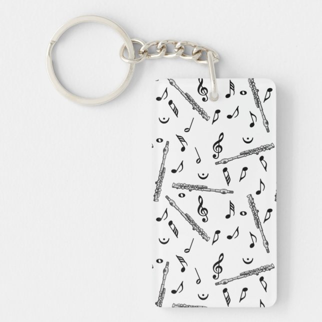 Piccolo Music Note Pattern Key Ring (Front)