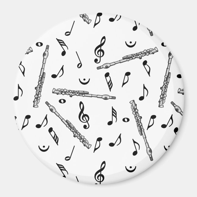 Piccolo Music Note Pattern Magnet (Front)