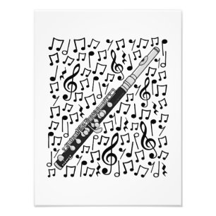 Piccolo Musical Notes Woodwind Music Teacher Photo Print