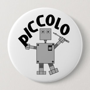 Piccolo Robot Text 10 Cm Round Badge
