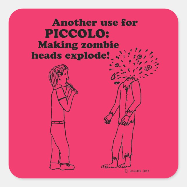 Piccolo Zombie Explode Square Sticker (Front)