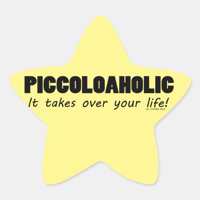 Piccoloaholic Life Star Sticker (Front)