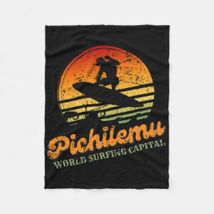 Pichilemu World Surfing Capital Vintage Surfing Gi Fleece Blanket