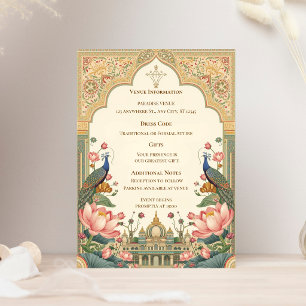 Pichwai Indian  Elegant Wedding Enclosure Card
