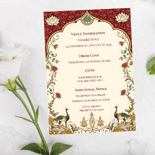 Pichwai Indian Elegant Wedding Enclosure Card
