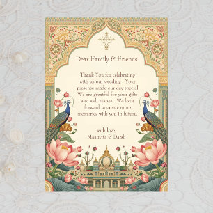 Pichwai Indian Elegant Wedding Thank You Card