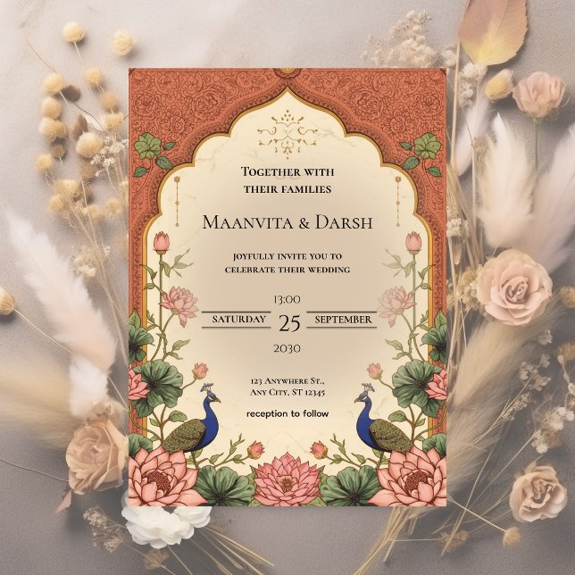 Pichwai Inspired Indian Wedding Invitation (Creator Uploaded)