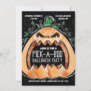Pick-A-Boo Halloween Party Invitation