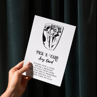 Pick A Card Any Card Gothic Wedding Guestbook Sign