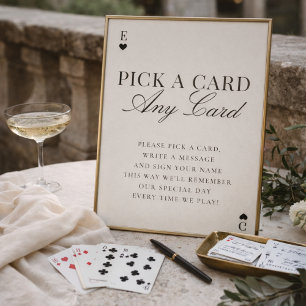 Pick A Card Any Card Wedding Guestbook Sign