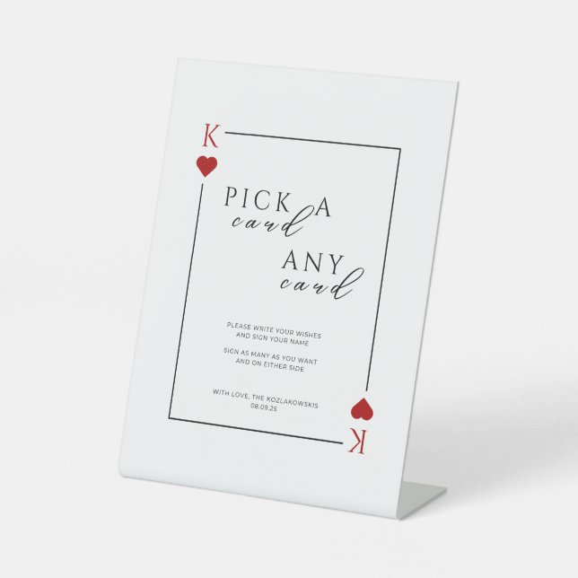 Pick a Card Any Card Wedding Sign (Front)