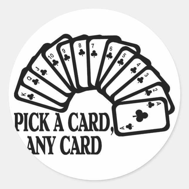 Pick A Card Classic Round Sticker (Front)