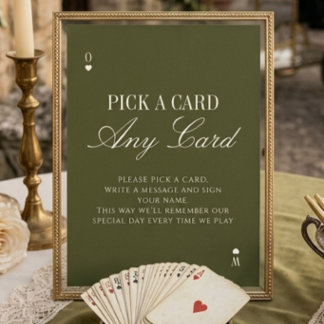 Pick A Card Elegant Wedding Guestbook Sign