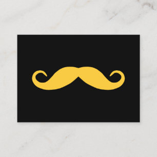 Pick A Colour Moustache on Black Business Card