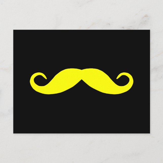 Pick A Colour Moustache on Black Postcard (Front)