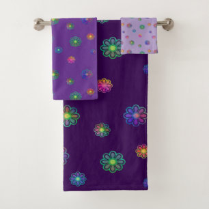 Pick a Posy Custom Background Bath Towel Set