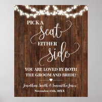 Pick a Seat Either Side Country Wedding Ceremony