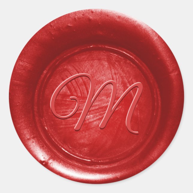 Pick Any Colour Wax Seal Print Stickers Monogram E (Front)