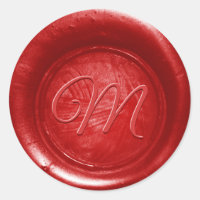 Pick Any Colour Wax Seal Print Stickers Monogram E