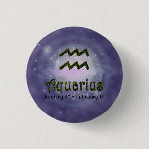 Pick Colour Aquarius Zodiac Astrological Sign 3 Cm Round Badge