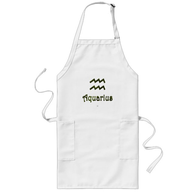 Pick Colour Aquarius Zodiac Astrological Sign Long Apron (Front)