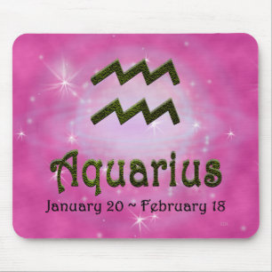 Pick Colour Aquarius Zodiac Astrological Sign Mouse Pad