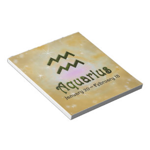 Pick Colour Aquarius Zodiac Astrological Sign Notepad