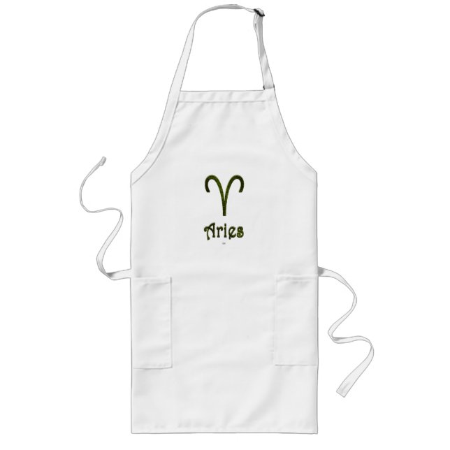 Pick Colour Aries Zodiac Astrological Sign Long Apron (Front)