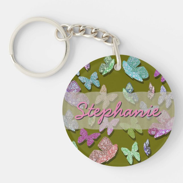 Pick Colour Butterflies Surreal & Fluttering Key Ring (Front)