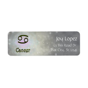 Pick Colour Cancer Zodiac Astrological Sign Return Address Label