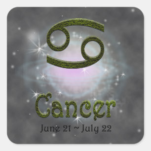 Pick Colour Cancer Zodiac Astrological Sign Square Sticker