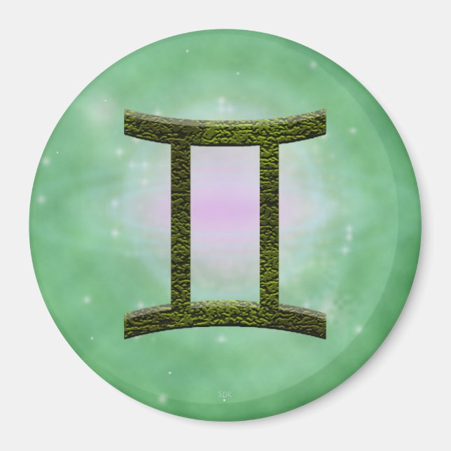 Pick Colour Gemini Zodiac Astrological Sign Magnet (Front)