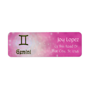 Pick Colour Gemini Zodiac Astrological Sign Return Address Label