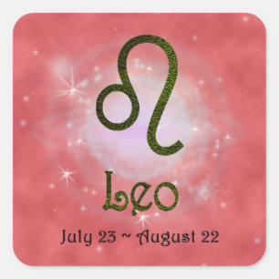 Pick Colour Leo Zodiac Astrological Sign Square Sticker
