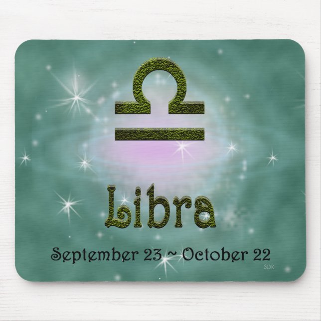 Pick Colour Libra Zodiac Astrological Sign Mouse Pad (Front)
