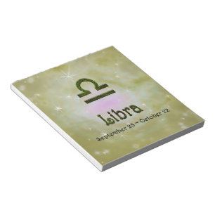 Pick Colour Libra Zodiac Astrological Sign Notepad