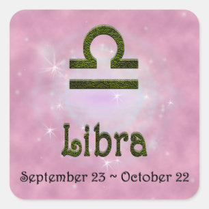 Pick Colour Libra Zodiac Astrological Sign Square Sticker
