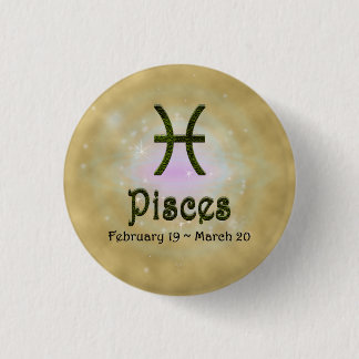 Pick Colour Pisces Zodiac Astrological Sign 3 Cm Round Badge