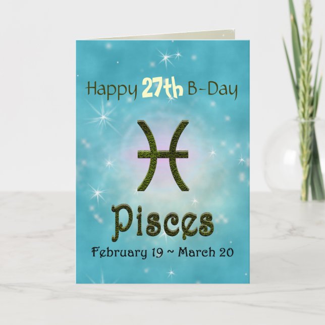 Pick Colour Pisces Zodiac Astrological Sign Card (Front)